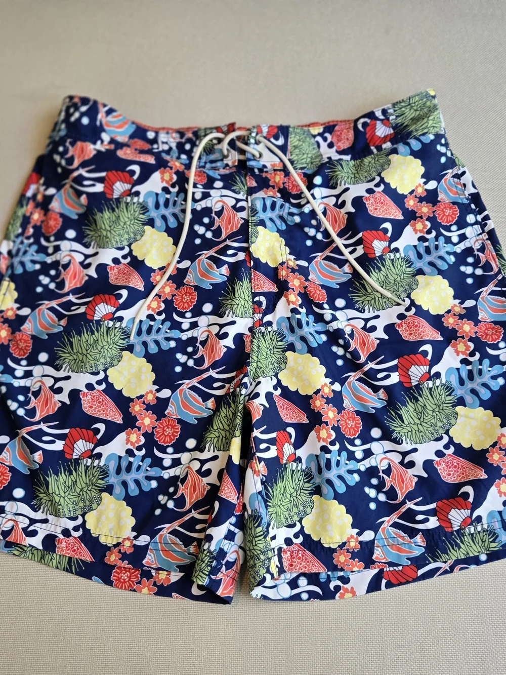 Nautica Men's Swimsuit Shorts XL Trunks Nautical Print Drawstring Bathing Suit
